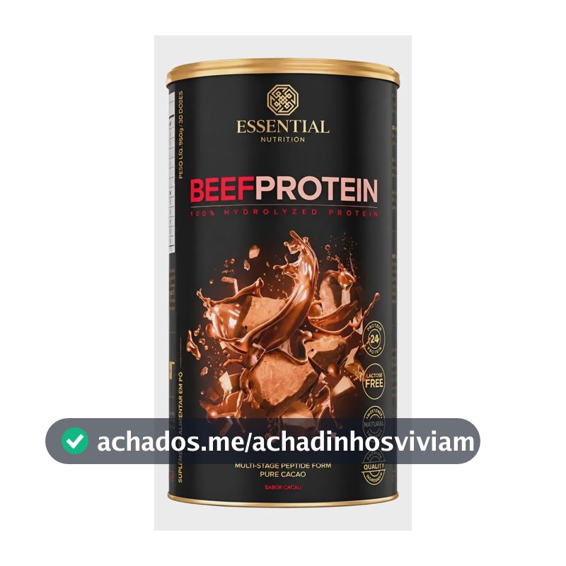 Beef Protein Whey Protein Isolado 960g Essential Nutrition Beef Protein Cacao 960g
