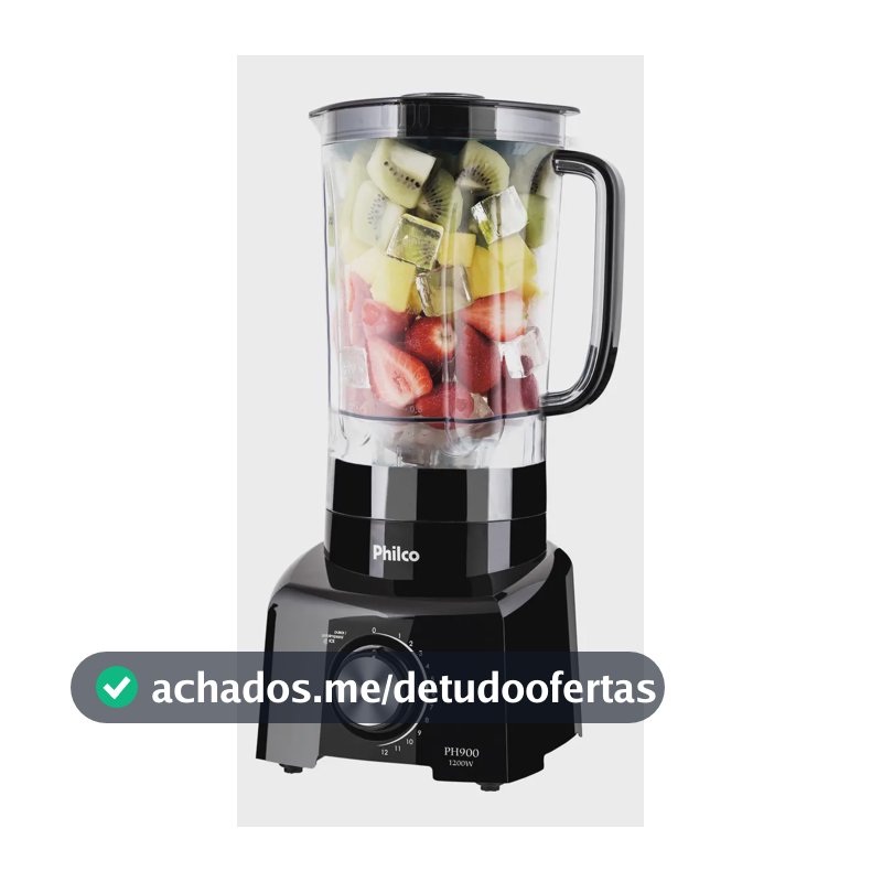 Liquidificador Philco 1200W 3L 12 Velocidades Preto PH900