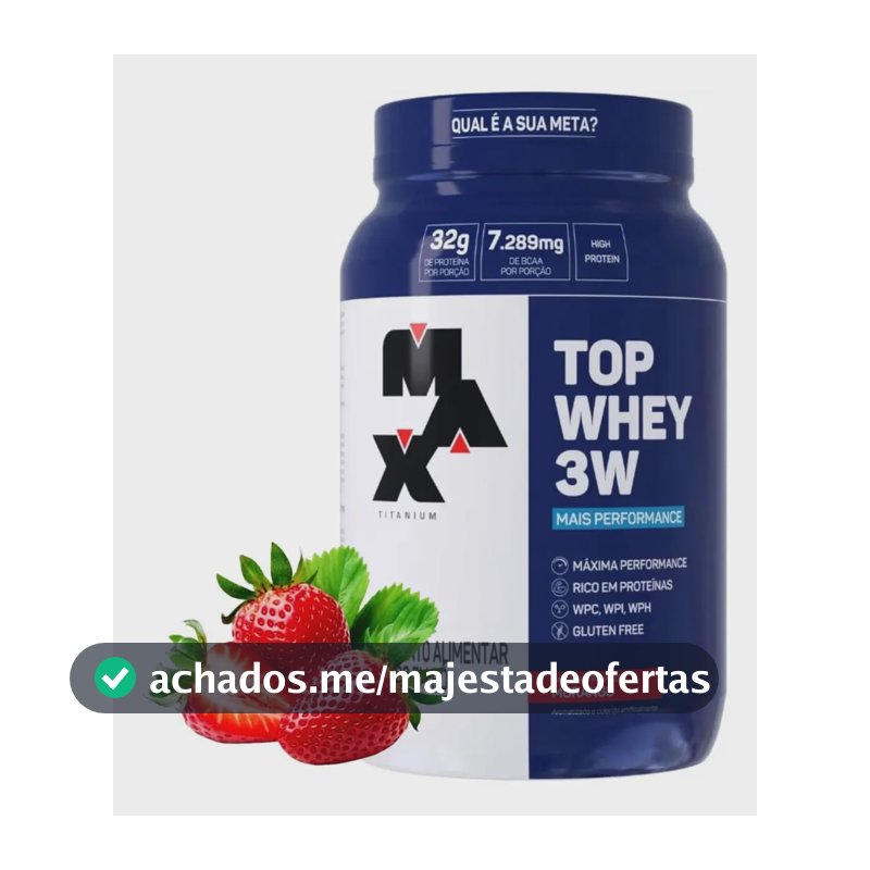 Whey Isolado Hidrolisado Concentrado Top Whey 3 W 900g Sabor Morango