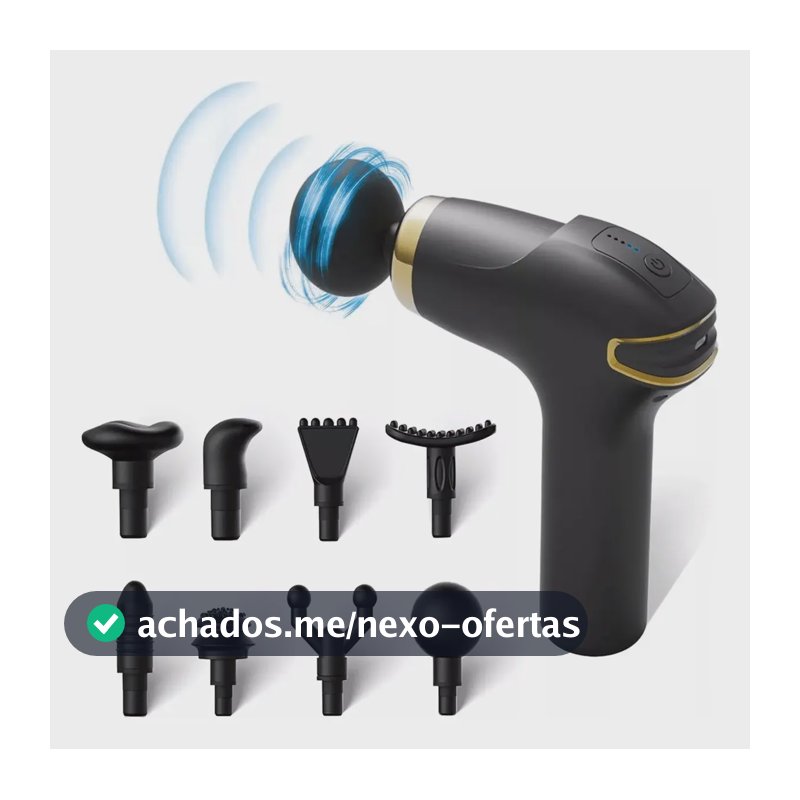Massageador Profissional Elétrico para Fisioterapia e Corpo,Com 5 Marchas Ajustáveis e 8 Tipos de Acessórios,Pistola de Massagem, Massage Gun para Pescoço,Aparelho de Massagens Completo