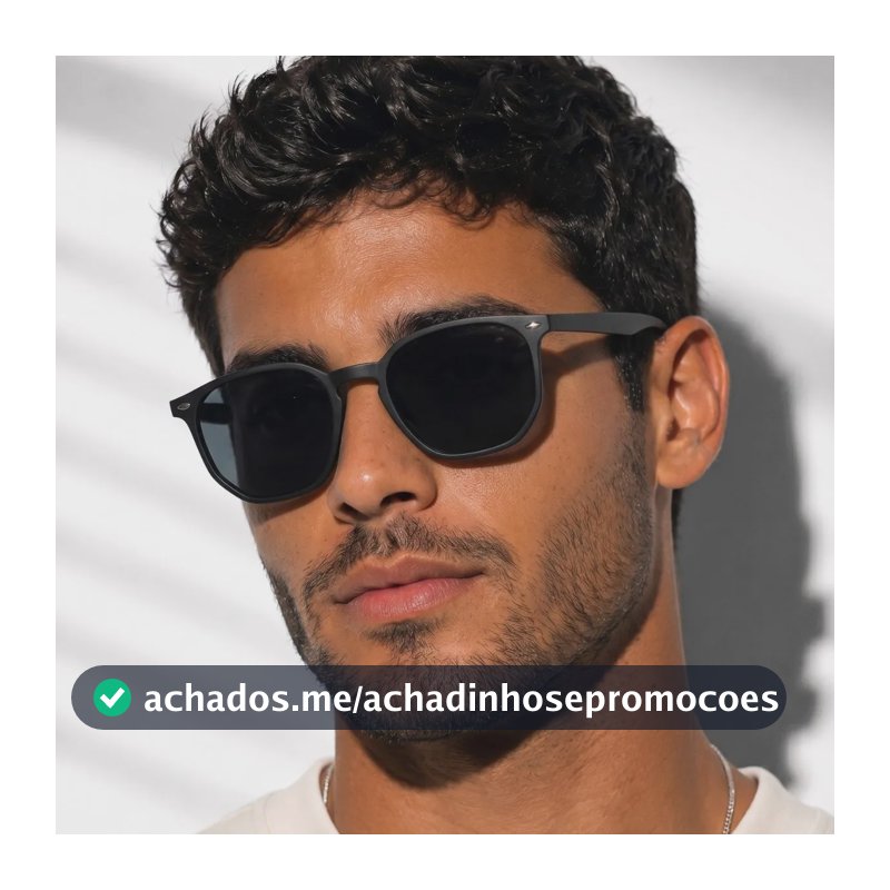 Óculos De Sol Moderno Hype Design Geométrico Uv400 Preto