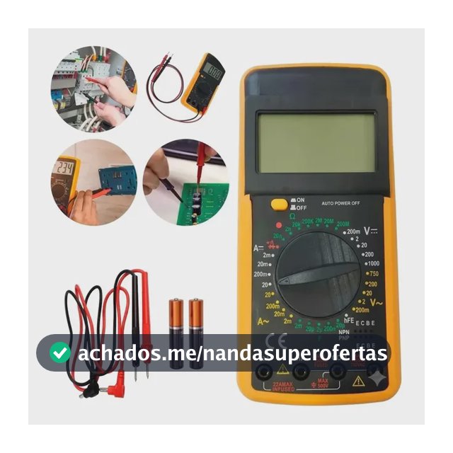 Multímetro Capacímetro Digital Profissional Lcd Bip Portátil