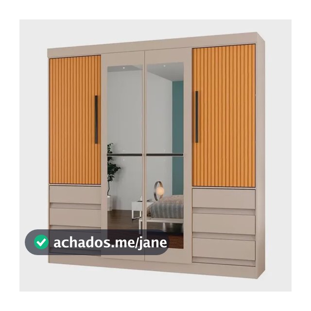 Guarda-roupa Casal Araplac Atraente Sofia 4 Portas 6 Gavetas Freijó