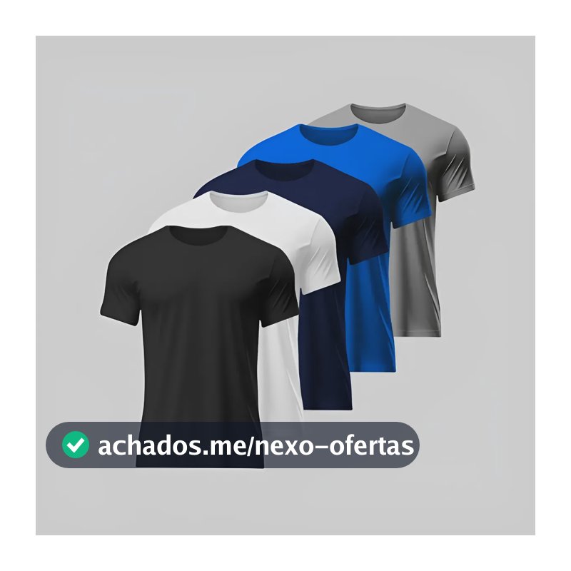 Kit 5 Camisetas Básicas Masculina Dry Fit Premium Academia