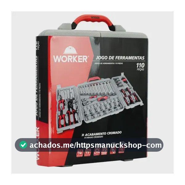 Kit Maleta de Ferramentas Worker 110 Peças Cromo Vanádio Completo