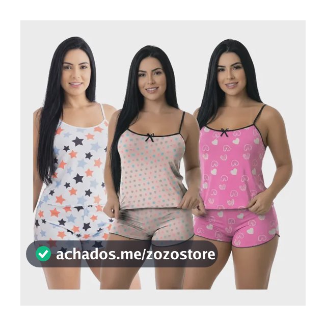 Kit 3 Baby Doll Pijamas Feminino Short Dormir