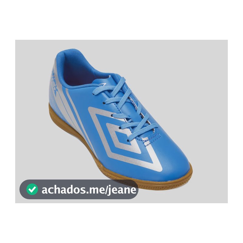 Chuteira Futsal Infantil Kick Jr Umbro Cloisonne/cinza 34 Br