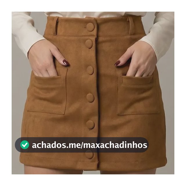 Saia Suede Luna Feminina Conforto Look Elegante Moda Casual