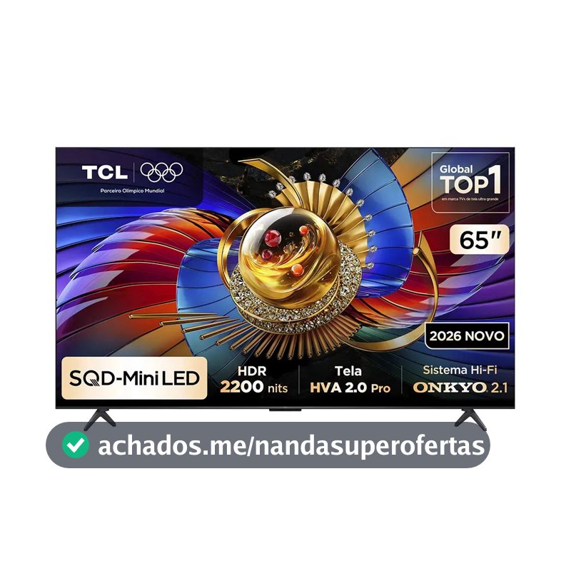 Smart TV TCL 65 Polegadas SQD-Mini LED 4K Q7D Pro WiFi Bluetooth Google TV HDR10+ 144 Hz 65Q7DPRO