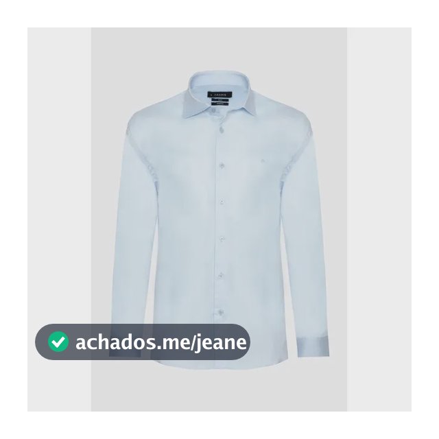 Camisa Aramis Slim Tricoline Algodão Manga Longa Azul