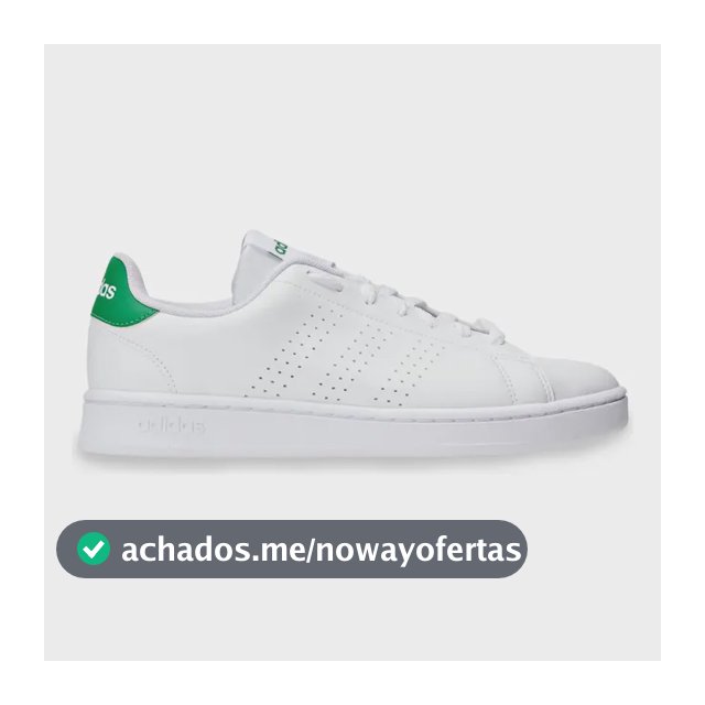 Tênis Masculino E Feminino Advantage 2.0 adidas Branco E Verde Liso 34 Br