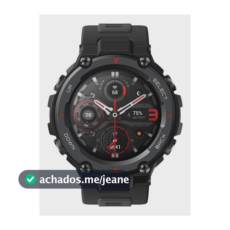 Smartwatch Amazfit Sport T-rex Pro 1.3 47.7mm Black A2013 Cor da caixa Meteorite black Cor da pulseira Meteorite black