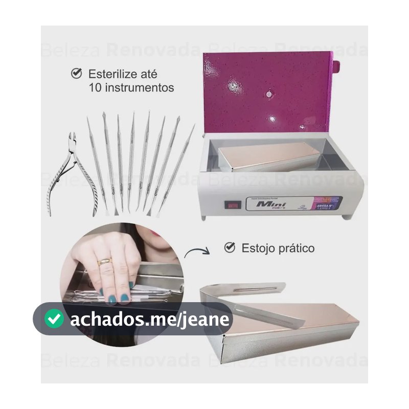 Estufa Esterilizadora Odontécnica Mini Color´s Rosa Calor Seco 140W Bivolt