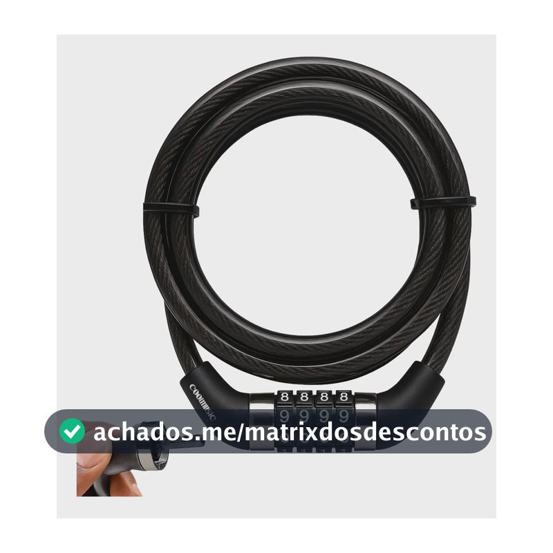 Cadeado Bicicleta Antifurto Trava Com Senha Aço Reforçado Para Bike Moto Corrente Portão Coolmusic Cor Preto