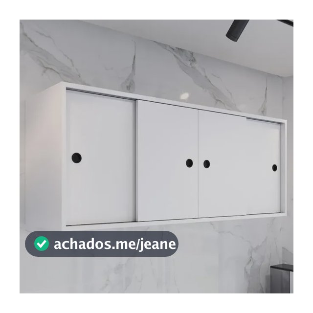 Armário Aéreo 120cm Cozinha Lavanderia Com 4 Portas Decorrer Branco