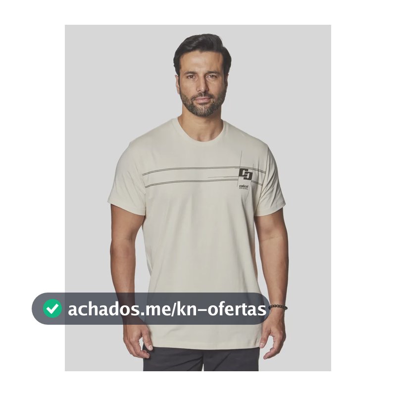 Camiseta Colcci Masculino 350112369 Bege Taupe Logo M Estampa Localizada