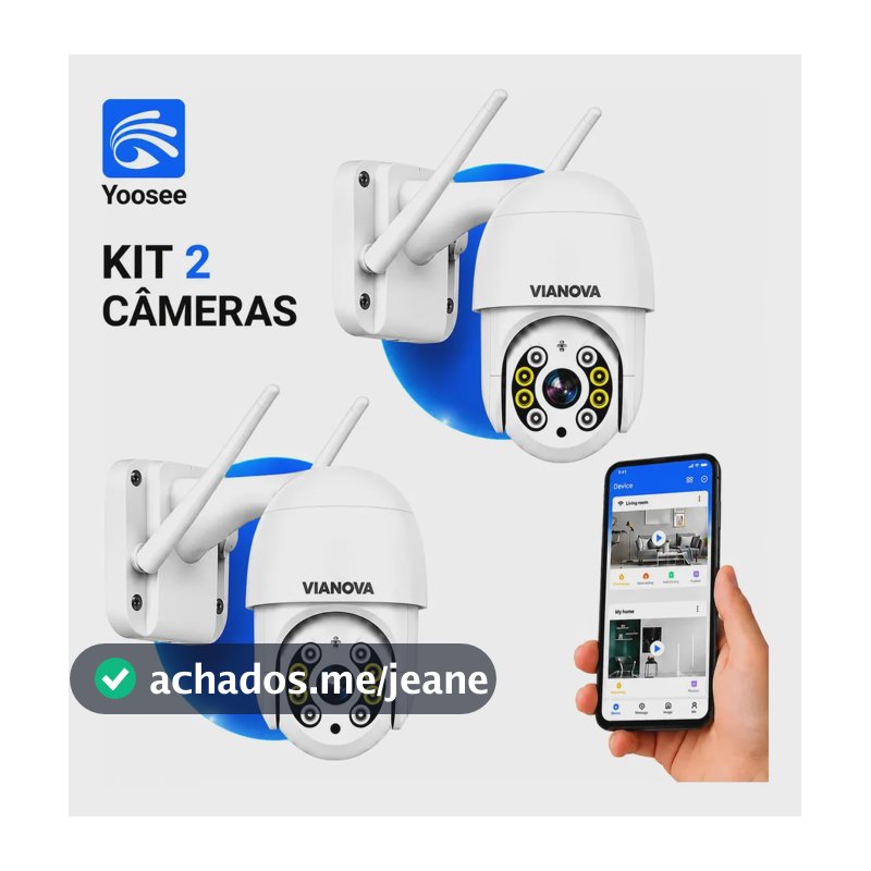 Kit 2 câmeras Ip Yoosee Prova D'água Infravermelho Externa Wifi