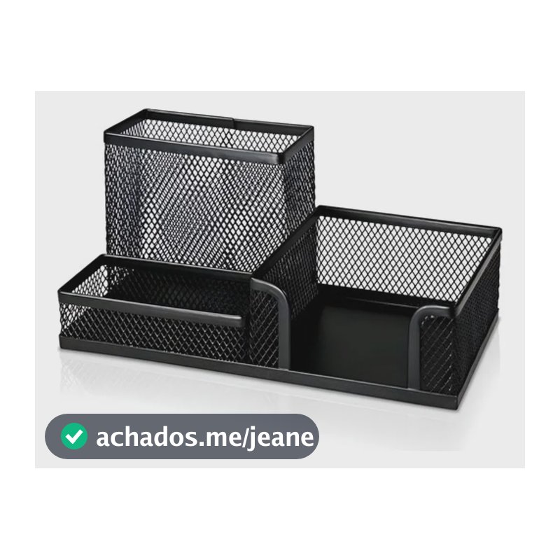 Organizador De Mesa Aramado Porta Canetas Lápis Papel Clips