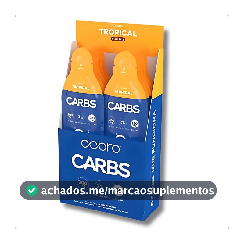 Carbs Gel de Carboidratos Dobro Sabor Tropical com Cafeína (10 sachês de 30g cada)
