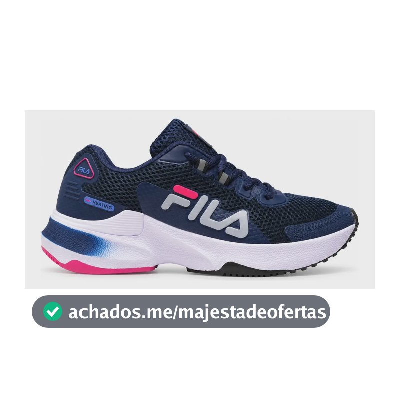 Tênis Fila Academia Corrida Caminhada Heating Leve Macio F Marinho Pink 38 Br