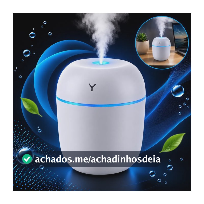 Mini Umidificador De Ar  De Ambiente Climatizador E Difusor Branco 127/220v