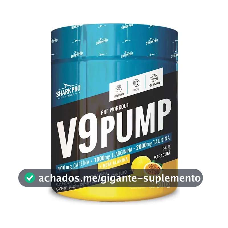 V9 Pump 300g Shark Com Beta Alanina Sabor Maracujá