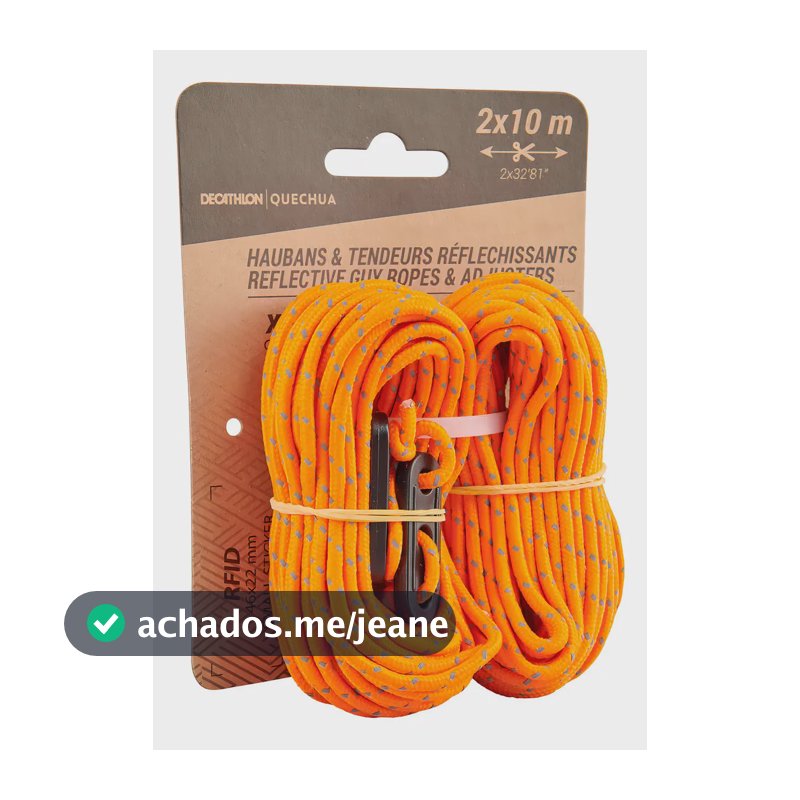 Cordas E Esticadores Refletores Para Barraca Fluo Quechua Cor Laranja-citrus-neon