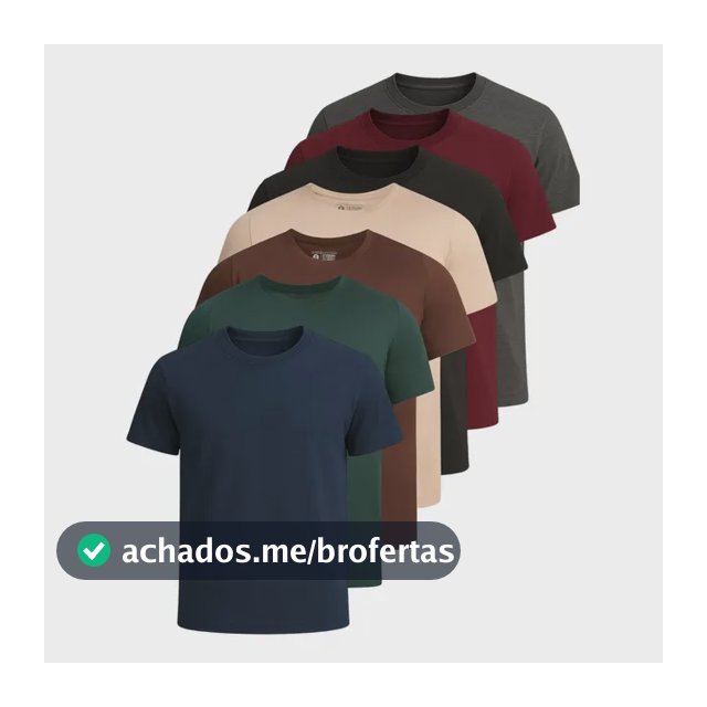 Kit 7 Camisetas Basica Masculina Algodão Fio 30.1 Premium Sortidas G