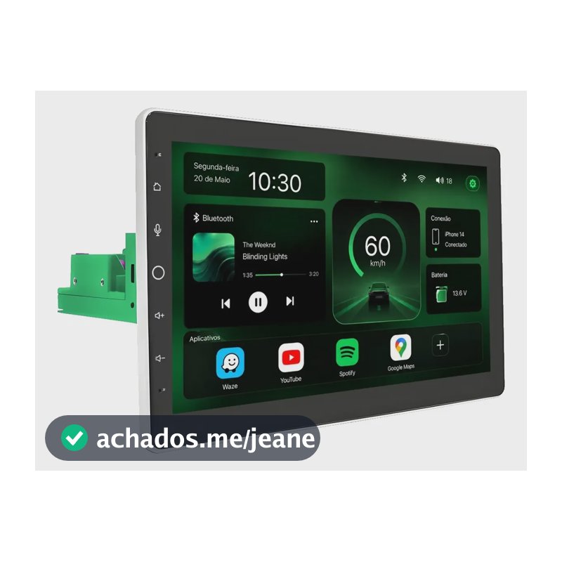 Multimidia Adak Universal 10p Carplay Octacore 4gb 64gb 1din Padrão