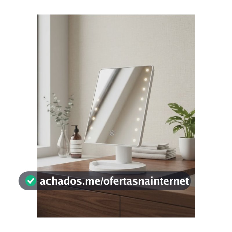 Espelho Iluminado Maquiagem 22cm Luz Led Branco