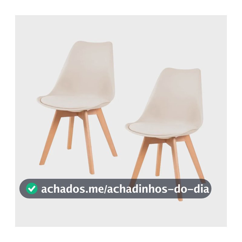 Jogo 2 Cadeiras de Jantar Leda com Assento Estofado e Design Moderno Bege - Laráz
