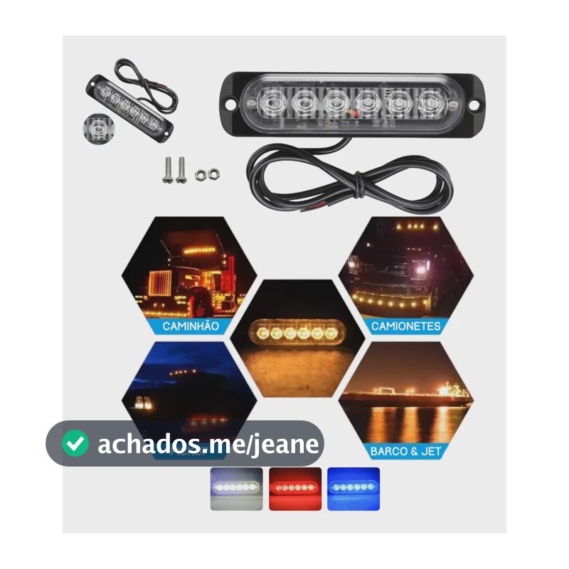 Led 10w 12v/24v Caminhão Camionete Pickup Carroceria Azul