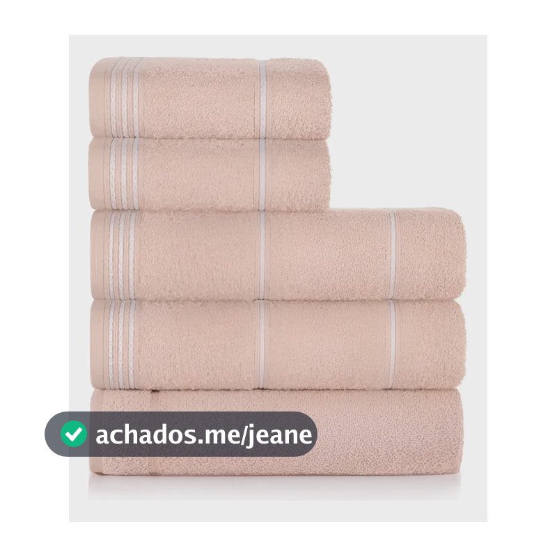 Jogo De Toalhas Altenburg Striscia 5 Peças Rosa 100 Algodão Delicacy