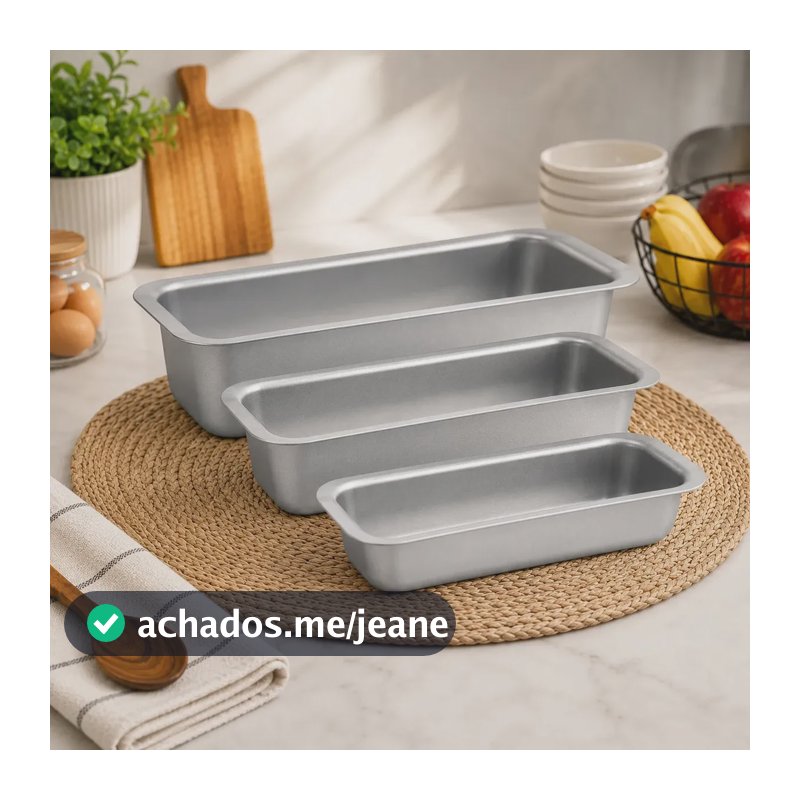 Kit Conjunto De Formas Para Fazer Pão 3 Peças Cinza