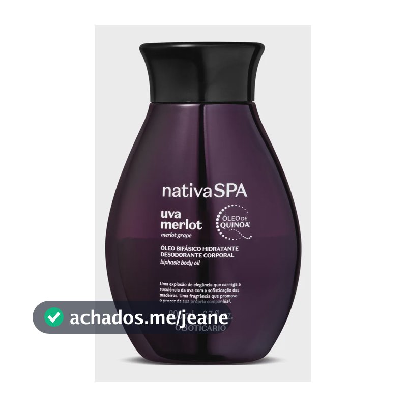 O Boticário Nativa Spa Óleo Corporal Uva Merlot 200ml