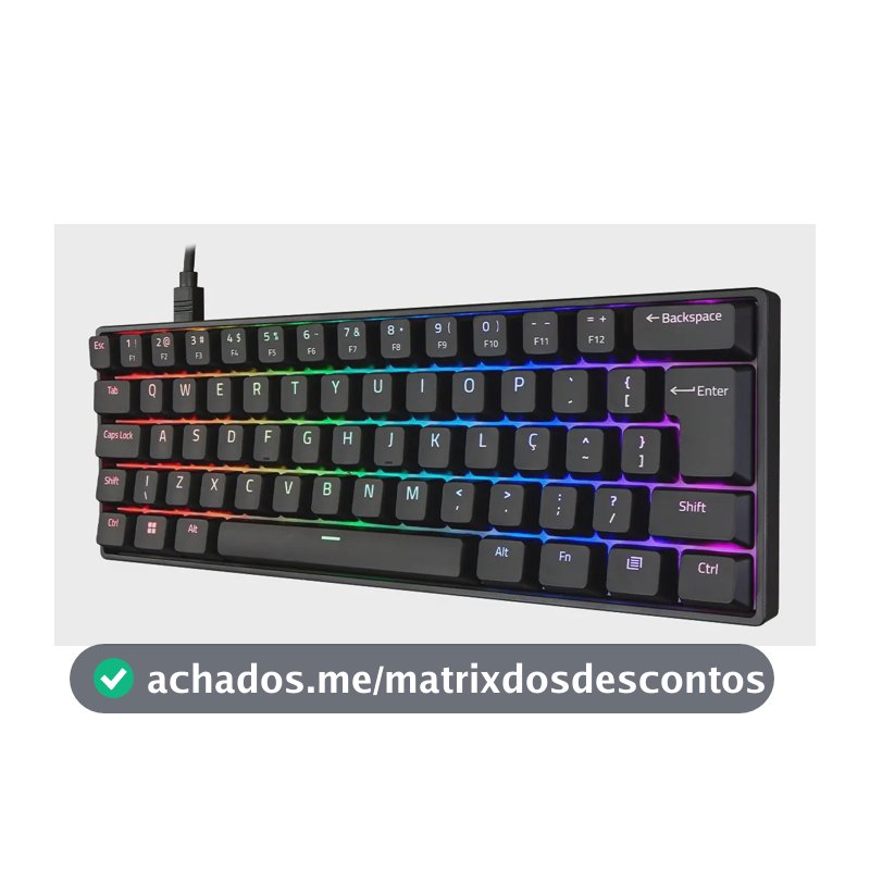 Teclado Mecânico Akko 3061s Preto ABNT2 Switch Rosa RGB
