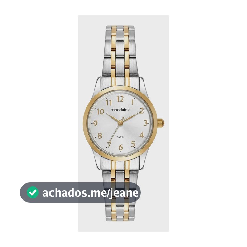Kit Relógio Mondaine Feminino Bicolor Conjunt 99913lpmkbe3k1 Dourado E Prata Dourado Prateado