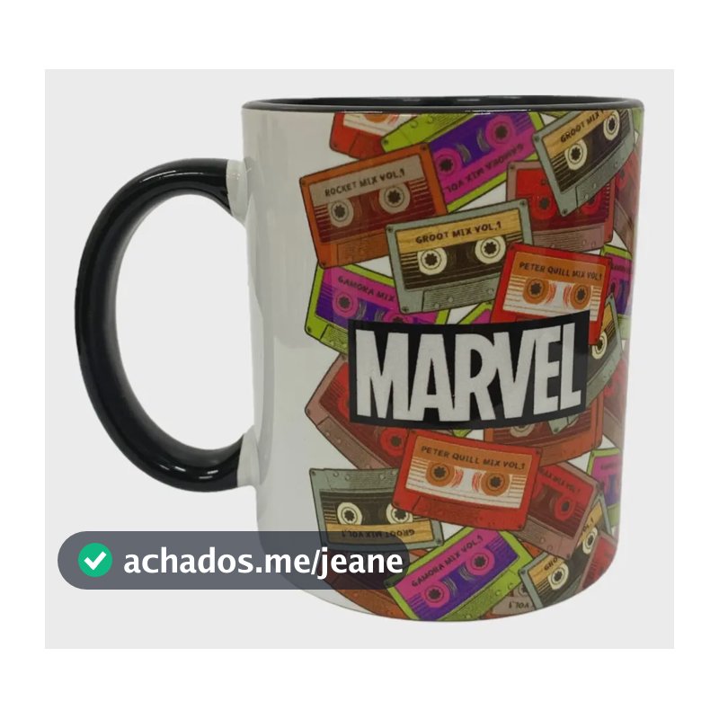 Caneca Groot Marvel 300ml Preta Disney Preto