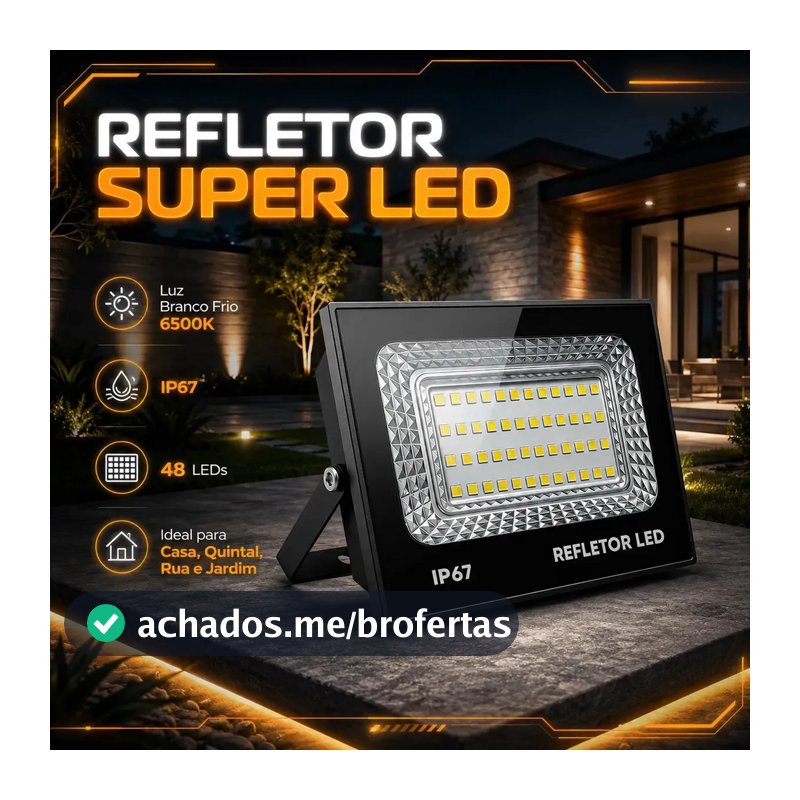 kit 2 Refletor Led 200w Holofote Bivolt Prova D'água Cor Branco Frio 6500k