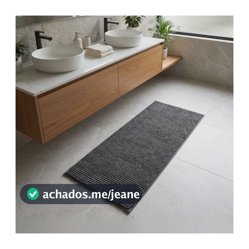Tapete Passadeira Bolinhas Macarrão Antiderrapante 40x100cm 40 Cm 1 M Cinza