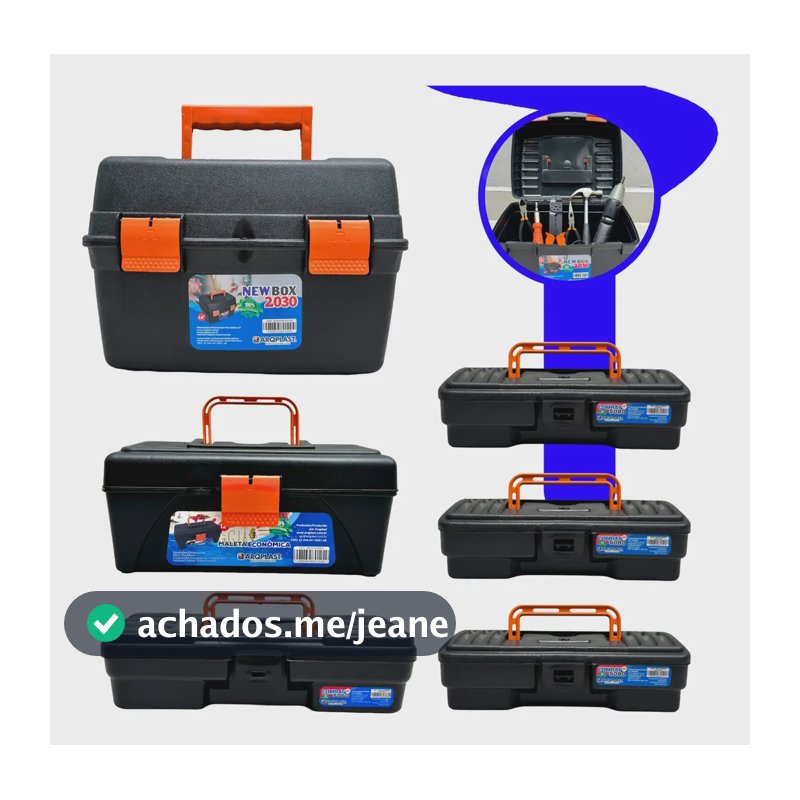 Kit 6 Maletas Ferramentas Caixas Reforçadas Pequena Grande