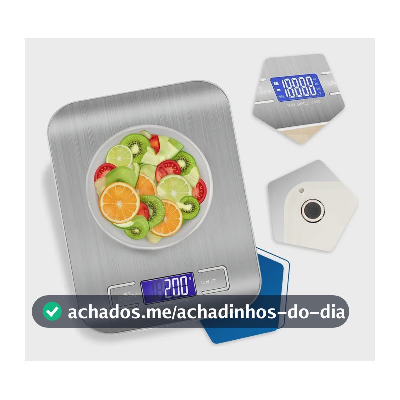 Balança DigitaI Cozinha Fitness Inox 10kg AIimentos Visor Grande AIta Precisão Pesar Dieta Portátil ProfissionaI E Domestico Confeitaria NutricionaI Ingredientes Foods Comida Prateada Pilha Nixzen
