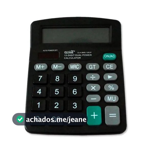 Calculadora Eletrônica Classe CLA-9805 12 Dígitos Mesa Preta