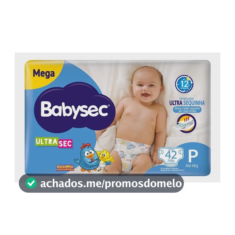 Fralda Babysec Ultrasec Mega P 42 Unidades