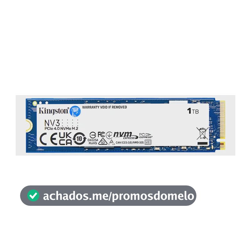 Ssd M.2 Nvme 4.0 1tb Kingston Nv3 2280 6000mb/s E 4000 Mb/s Azul-escuro