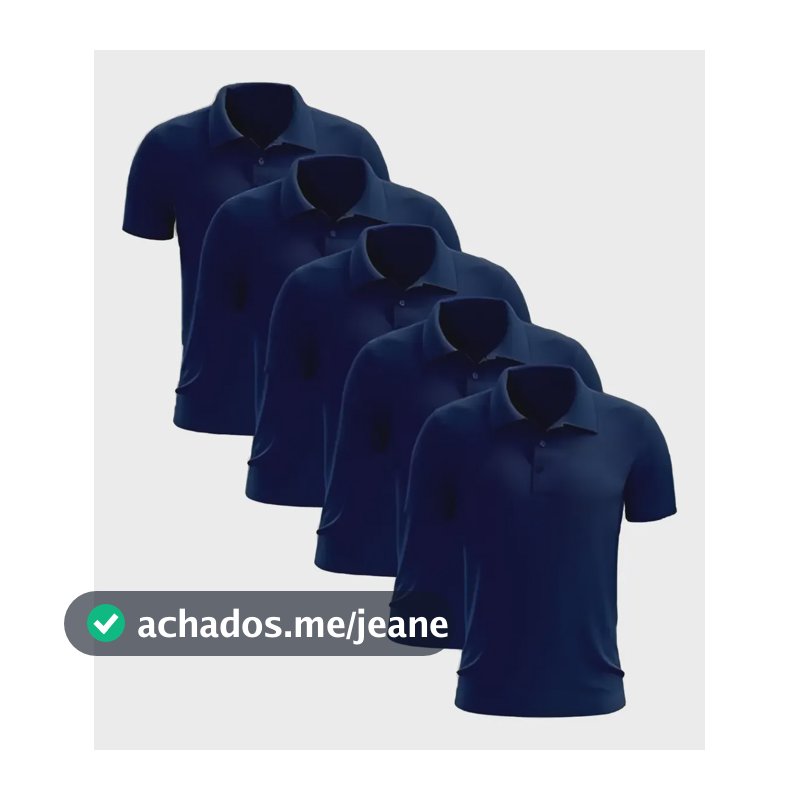 Kit5 Camisa Polo Lisa Piquet Masculino Varias Cores Kit5 Azul Marinho G