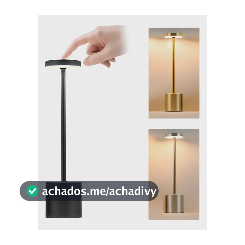 Luminaria Led 3 Cores Sem Fio | Abajur De Mesa Recarregável