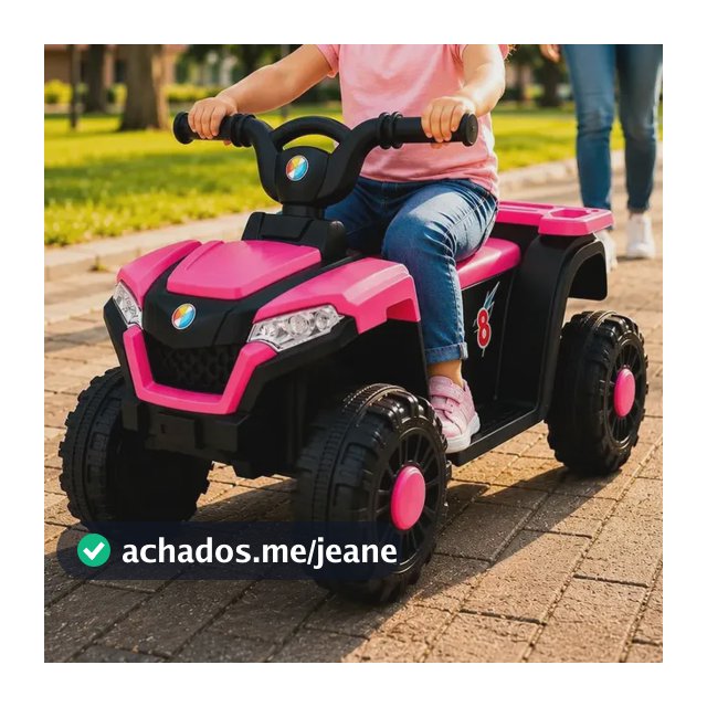Quadriciclo Eletrico Rosa Bang Toys 6V com Musica e Carregador