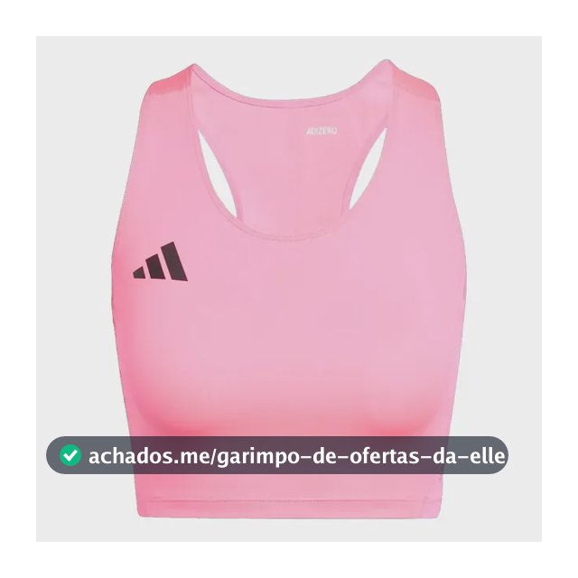 Top adidas Cropped Adizero Feminino - Original Rosa Liso Gg