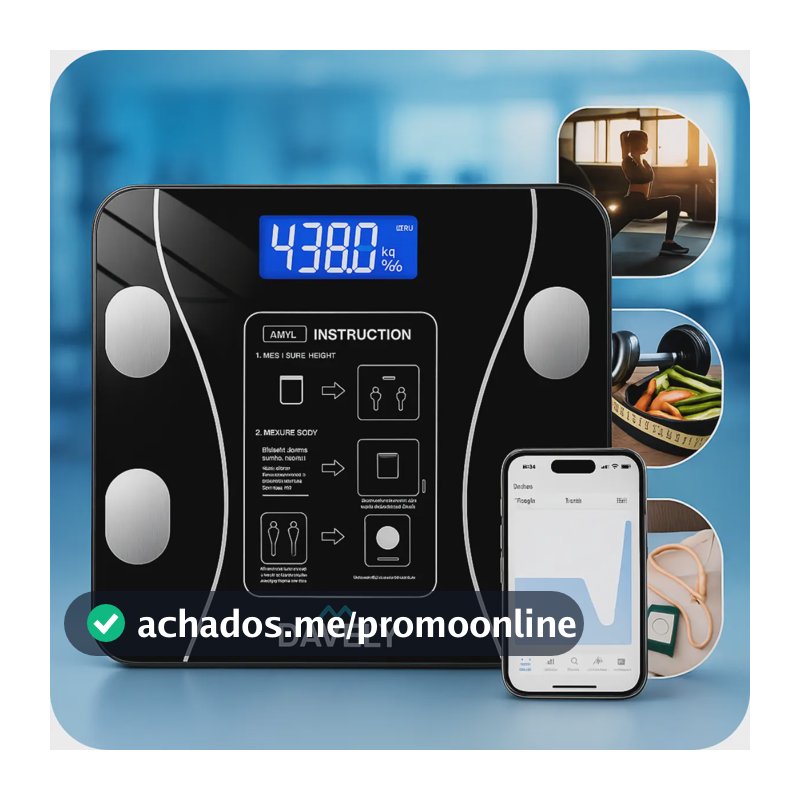 Balança Digital Bioimpedância Bluetooth Corporal Aparelho Alta Capacidade Balança De Banheiro Academia App Para Android E Para Ios Cor Preto Marca Davely